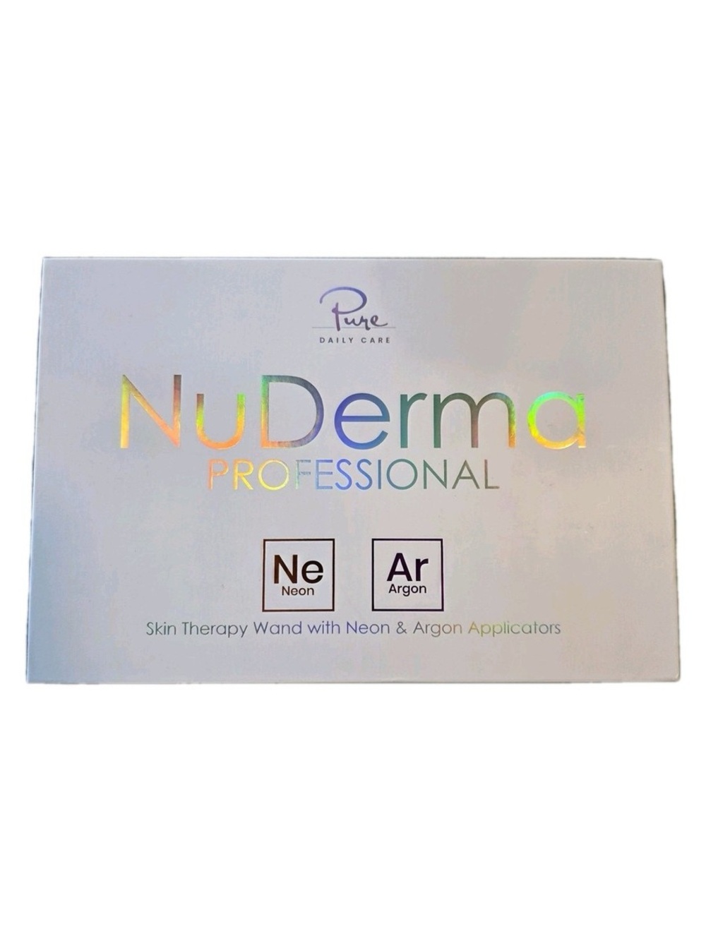 Pure NuDerma Professional Skin Therapy Wand with argon and neon applicators